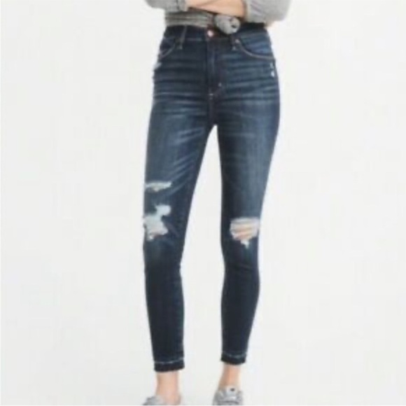 Abercrombie & Fitch Women’s Jeans 29/8 Simone High Rise Ankle‎ Distressed Skinny - Picture 2 of 13
